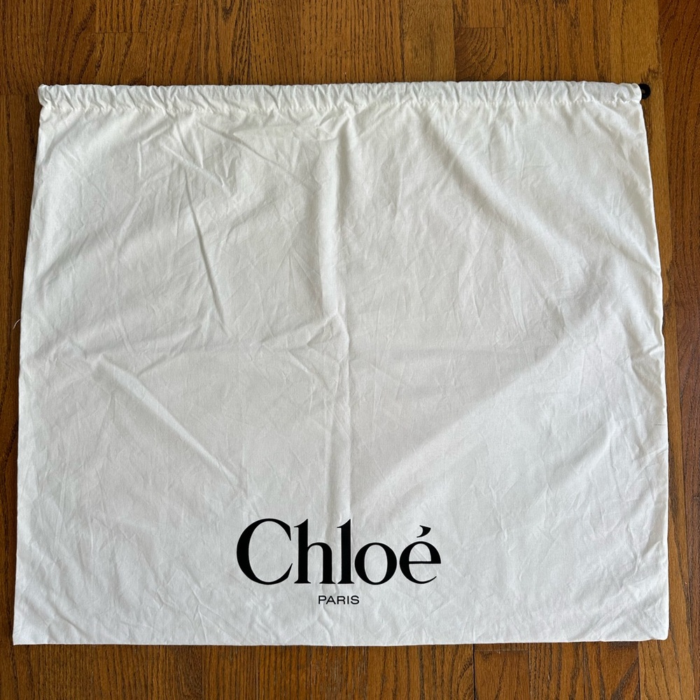 Chloe White dust bag large drawstring logo 27x23.5